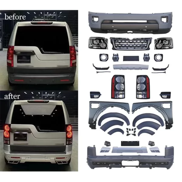 High Quality Upgrade Kit Body Kits With Headlights Taillights for Land Rover Discovery 3 2008-2009 Upgrade to Discovery 4 2014 - Image 3