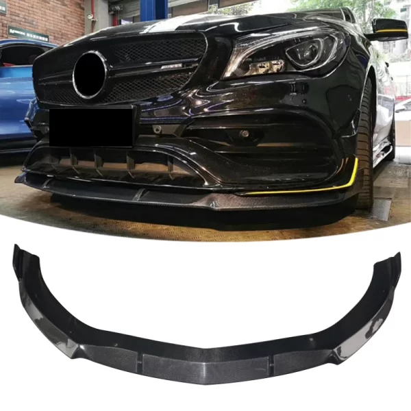 B S Style Carbon Fiber Fibre Body Kit Front Bumper Lip for Mercedes-Benz CLA Class 220 260 CLA45S W117 2016-2019 - Image 5