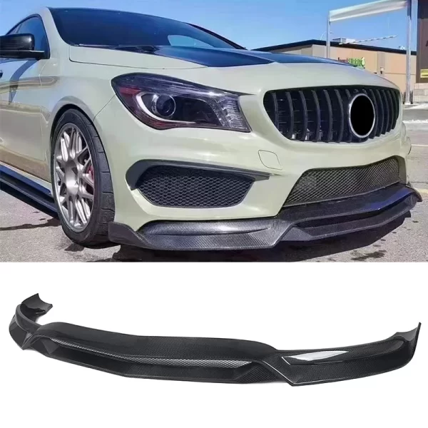 R1 Style Carbon Fiber Front Bumper Lip for Mercedes Benz W117 CLS AMG CLA45 2013-2016 - Image 5