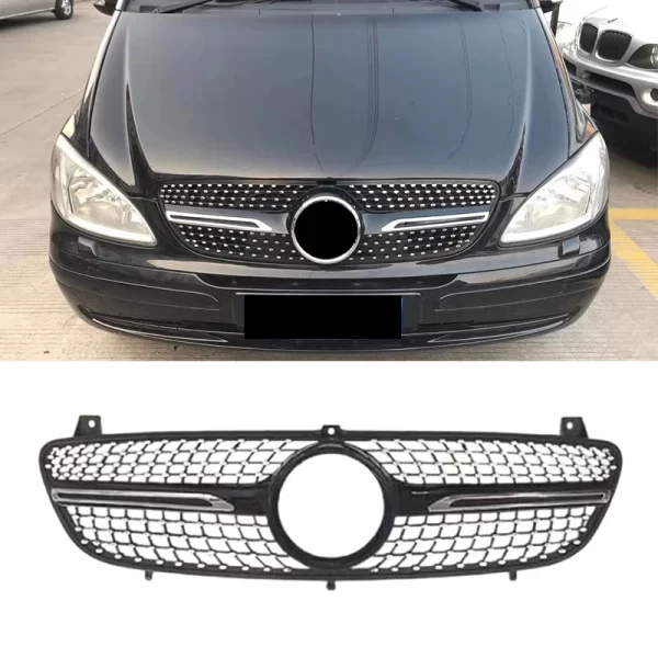 Factory Outlet Diamond Style W639 Grille for Mercedes benz Viano CLASS Modified Grille 2008-2010 - Image 2