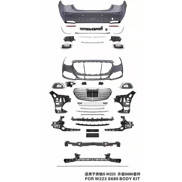 Suitable for Mercedes Benz S-Class W223 Upgraded Maybach Body Kit W223 Modified Maybach Bumper Bumper Surround