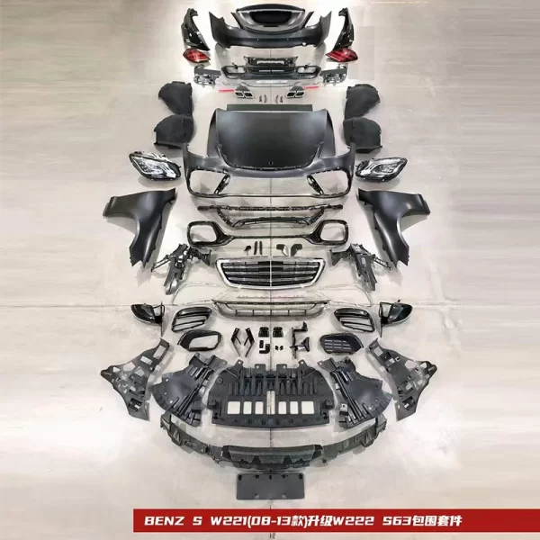 Body Kit for Benz W221 2006-2013 to W222 S63 AMG Model Include Front and Rear Bumper Grille Hood Body Kit - Image 2