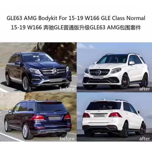 GLE63 AMG Sport Model Car Body Kit for Mercedes Benz GLE W166 Upgrade With Front Bumper Grille Rear Bumper for BENZ 2016-2019 - Image 2