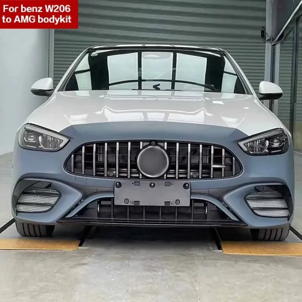 Full Set Facelift Rear Front Grille Bumper W206 C63 Bodykit Body Kit for Mercedes Benz C-class W206 Upgrade to C63 AMG 2022 2023 - Image 2