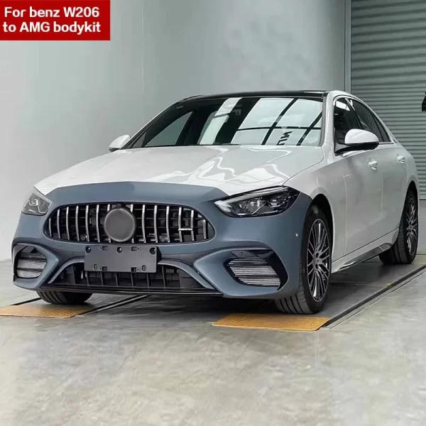 Full Set Facelift Rear Front Grille Bumper W206 C63 Bodykit Body Kit for Mercedes Benz C-class W206 Upgrade to C63 AMG 2022 2023 - Image 3