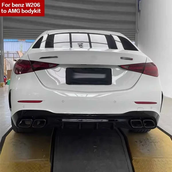 Full Set Facelift Rear Front Grille Bumper W206 C63 Bodykit Body Kit for Mercedes Benz C-class W206 Upgrade to C63 AMG 2022 2023 - Image 5