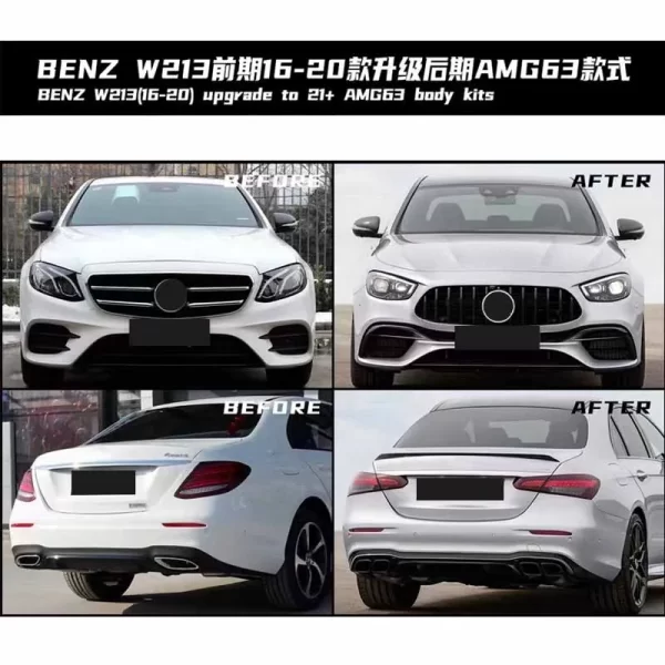 W213 Old Upgrade New E63 S AMG 1:1 Body Kit Auto Parts for Mercedes-Benz E-Class 16-20 E-Class W213 Upgrade 21 E63S AMG - Image 2