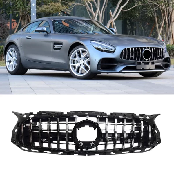 AMG Class GT Style Grille for Mercedes Benz GT Class 2017-IN Two Door Chrome/black Gt Front Grille - Image 5
