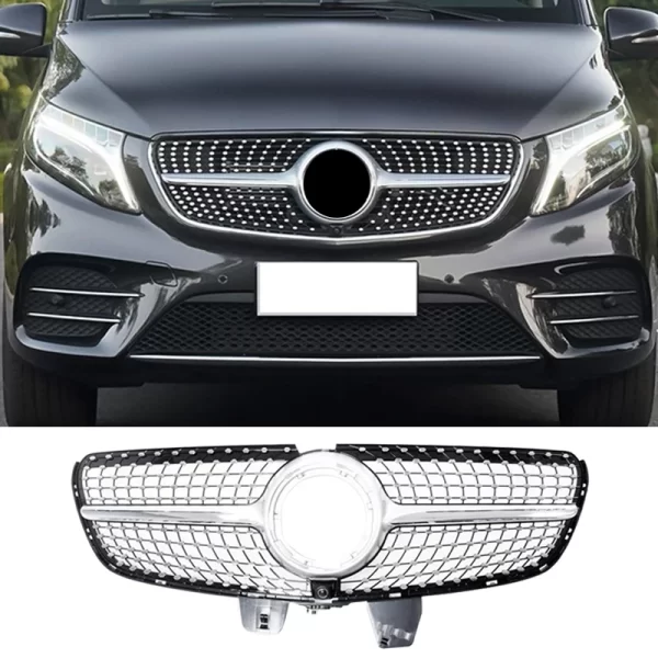 AUTO PART V260 W448 Diamond Style Front Grille for Mercedes-Benz V CLASS V260 W448 Grille 2020-IN - Image 5