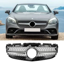 R172 Grille Front Bumper Modified Diamond Grill for Mercedes Benz SLC Class R172 Grill Body Kit 2016-2020