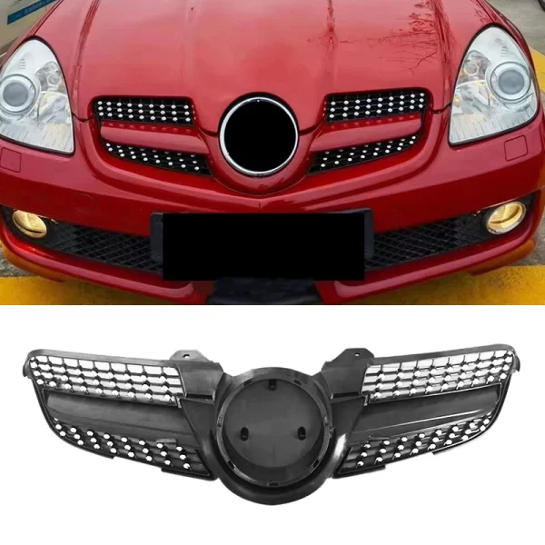 SLK R171 Diamond Grille for Mercedes Benz SLK350 Facelift R171 Modified Grille 2008-2010 - Image 2