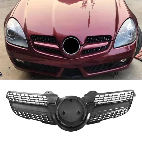 SLK R171 Diamond Grille for Mercedes Benz SLK350 Facelift R171 Modified Grille 2008-2010 - Image 5