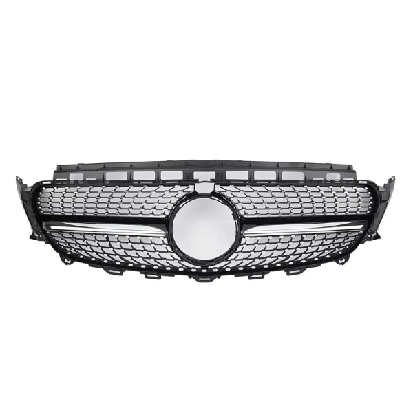 GT R AMG Diamond Style Grill Grille Black Silver Front Bumper for Mercedes Benz W213 E250 E300 E400 2017-2020 - Image 4