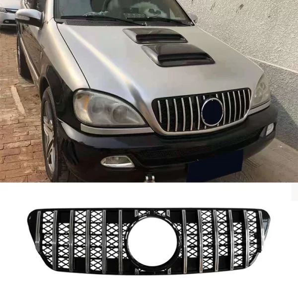 W163 GT Grille Replacement Front Grille for Mercedes Benz ML Class W163 Bumper Grille 1998-2005 - Image 4