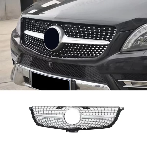Diamond Style Black/sliver Car Front Grille for Mercedes Benz ML Class W166 ML300 ML320 ML350 ML400 2012-2015 Car Grill - Image 5