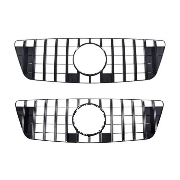 ML164 Front Bumper Grill Chrome/black ABS GT Style Front Grille for Mercedes Benz ML CLASS W164 X164 2009-2012