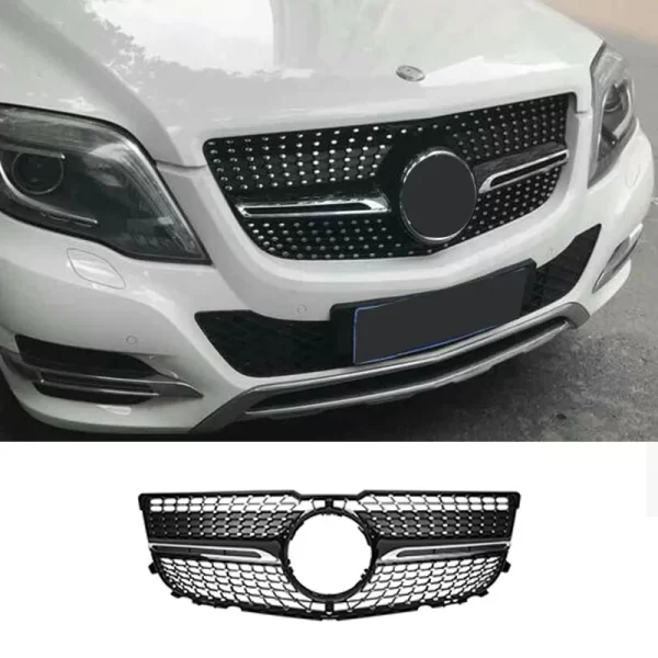 ABS Gloss Black Grille Diamond Style Front Grill for Mecedes GLK X204 2013-2015 Mesh GLK X204 Front Bumper Grille - Image 5