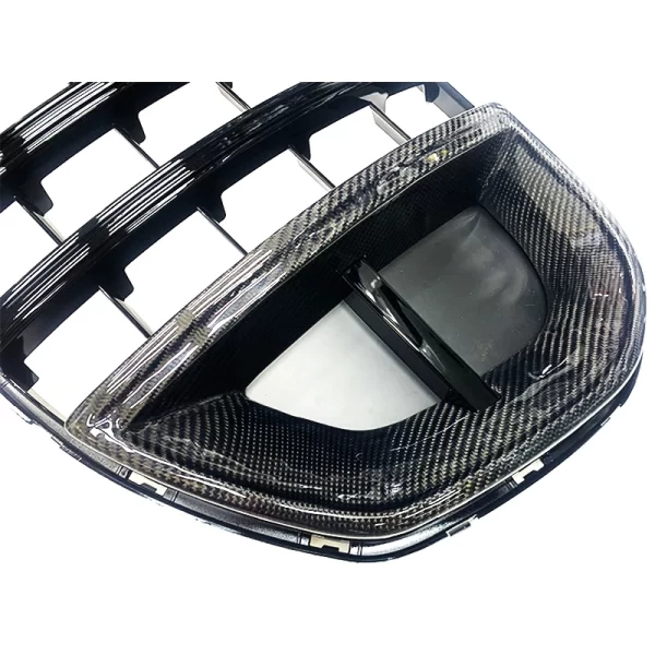 True Carbon Fiber Wet Carbon B Style Grille for Mercedes Benz GLS Class X167 2019-2023 AMG Rocket Front Bumper Grille - Image 4