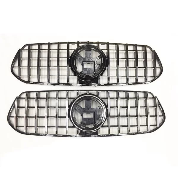 High Quality GT Style ABS Plastic Gloss Black Silver Front Bumper Racing Grille for Mercedes Benz GLE 167 2020 - Image 3
