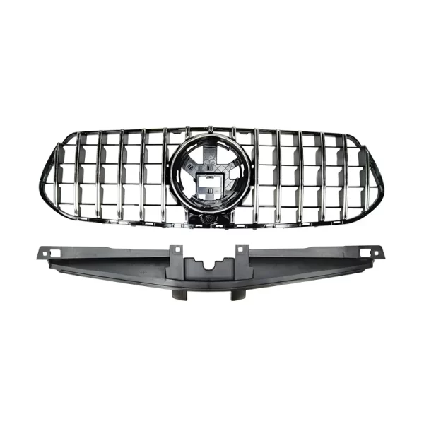W167 GT Style Silver Color Front Grille Fit for Mercedes Benz GLE Class GLE350 Sport Luxury Model Year 2023-IN