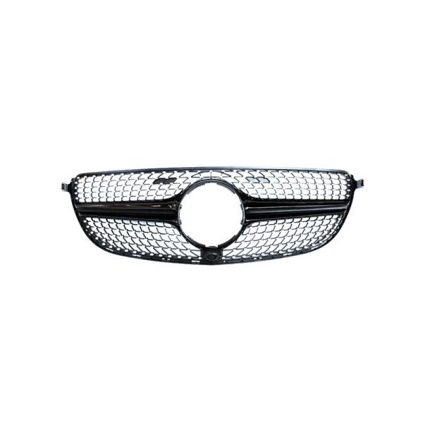 Modified Diamond Style Silver/black Grille GLE W166 Front Bumper Starry Grille Suitable for Mercedes GLE 2015-2019 - Image 2