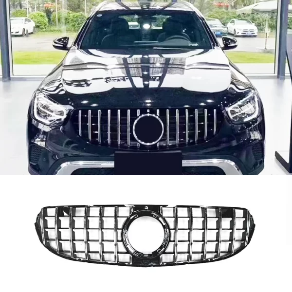 GT Style for BENZ GLC W253 X253 2020-2022 ABS Dynamic Model Front Bumper Grille Black/Silver GLC W253 X253 Grille - Image 2