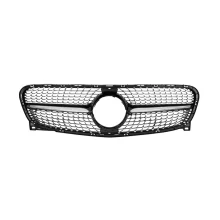 Gloss Black Sliver Diamond Style Grill for Mercedes GLA CLASS X156 2014 2015 2016 2017 X156 Front Bumper Racing Grille