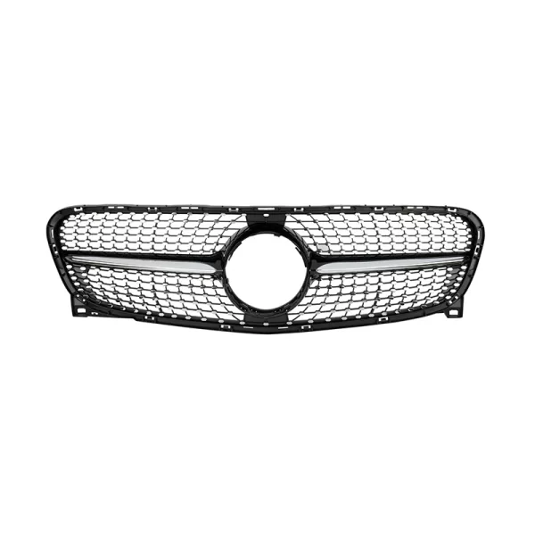 Gloss Black Sliver Diamond Style Grill for Mercedes GLA CLASS X156 2014 2015 2016 2017 X156 Front Bumper Racing Grille