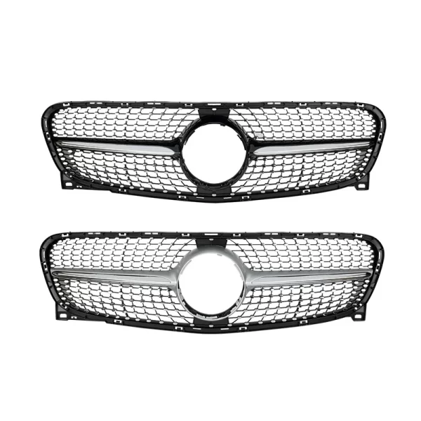 Gloss Black Sliver Diamond Style Grill for Mercedes GLA CLASS X156 2014 2015 2016 2017 X156 Front Bumper Racing Grille - Image 3