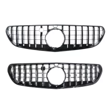 Black / Silver ABS Car Front Grill Single Line Mesh Grille Frame for Mercedes Benz S Class W217 C217 Coupe 2 Door 2014-2017