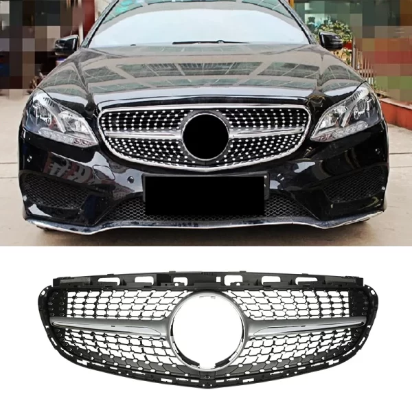 W212 Diamond Style Auto Front Radiator Grille Fit for Mercedes Benz E Class E250 E300 E350 Facelift Model Year 2014-2016 - Image 3