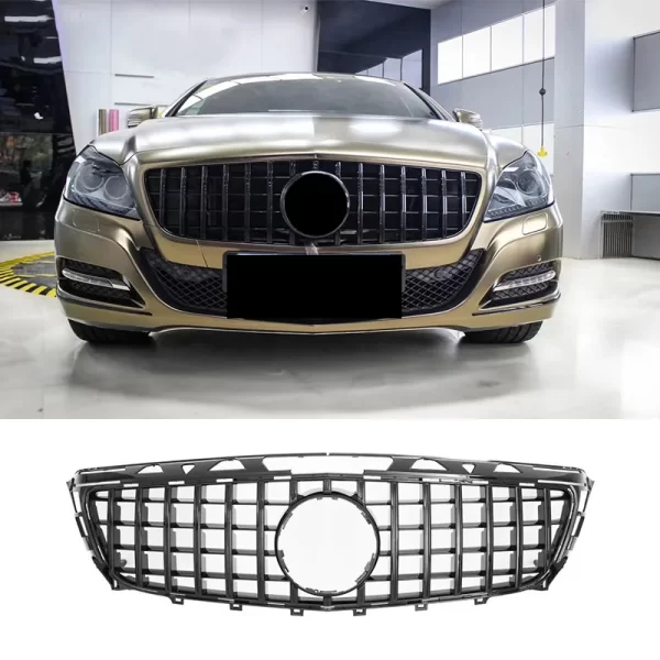 For CLS W218 GT Grille ABS Front Grille Fits for W218 Grille 2011-2014 Front Bumper - Image 4