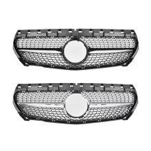 Glossy Black/Silver W117 Car Grills ABS Diamond Grille for Mercedes Benz CLA Class 2013-2018