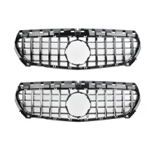 W117 Car Front Grill GTR Sliver Black Front Grille for Mercedes Benz CLA W117 200 250 35 45 AMG C117 2015 2016 2017 2018 2019