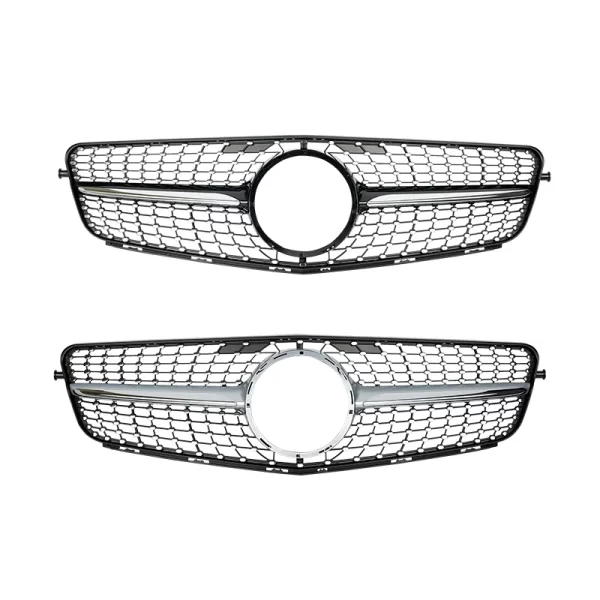 Diamond Style Black/Chromed Car Front Grille Fit for Mercedes Benz W204 C Class C250 C300 C350 Year 2007-2014 - Image 3