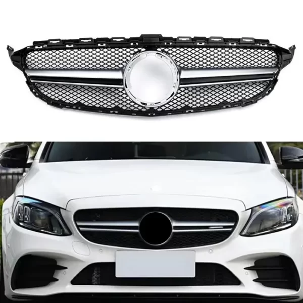 Hot Sale Car Sport Black/sliver Front Grill for Mercedes W205 Frount Amg Grill 2019-2021 C-Class - Image 5