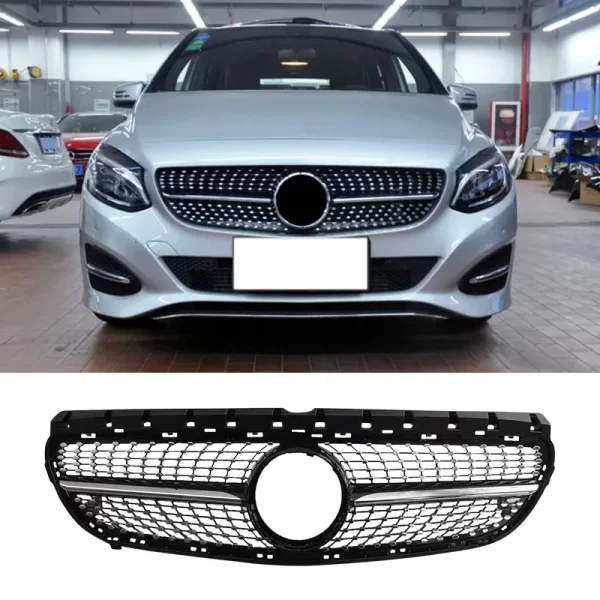 B Class W246 Diamond Grille for Mercedes Benz B W246 Upgraded Diamond Front Grille 2015-2018 - Image 5