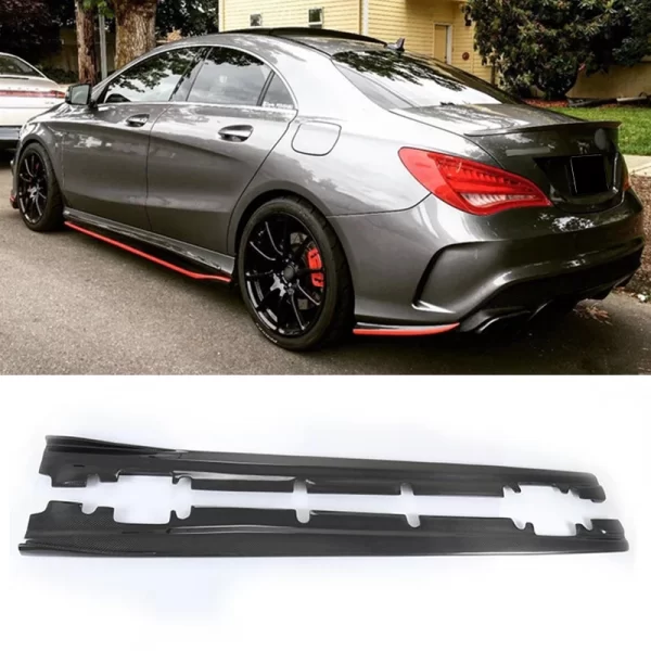 High Quality Carbon Fiber RZ Style Side Skirt for Mercedes Benz CLA Class W117 Sline 2013-2019 Side Skirt - Image 4