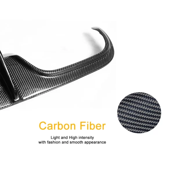 Big Corner Carbon Diffuser Car Rear Bumper Carbon Fiber Diffuser for Mercedes Benz W204 C63 2008-2011 - Image 3