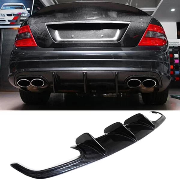 Big Corner Carbon Diffuser Car Rear Bumper Carbon Fiber Diffuser for Mercedes Benz W204 C63 2008-2011 - Image 5