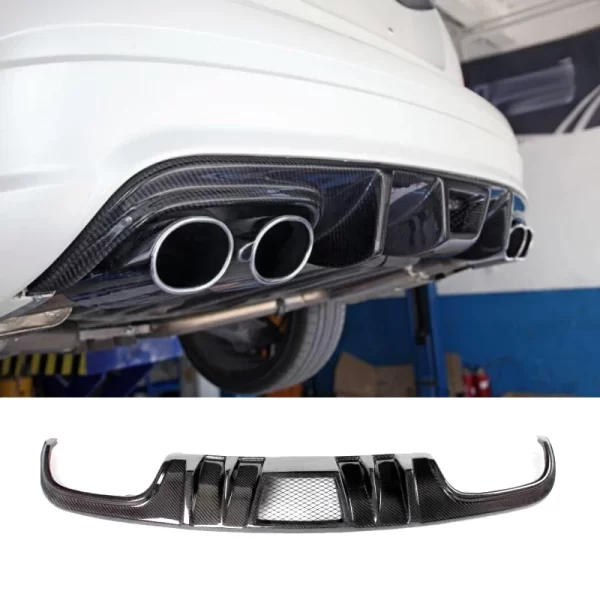 V Style Carbon Fiber Rear Diffuser for 2007-2011 MERCEDES BENZ C-Class W204 C63 AMG - Image 4