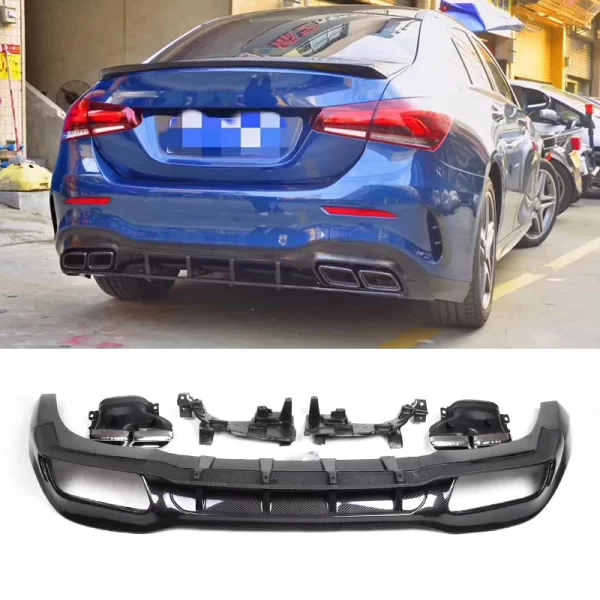 ED1 Style Carbon Diffuser High Quality Carbon Fiber Rear Lip Rear Bumper Lip for Mercedes Benz A-Class W177 - Image 4