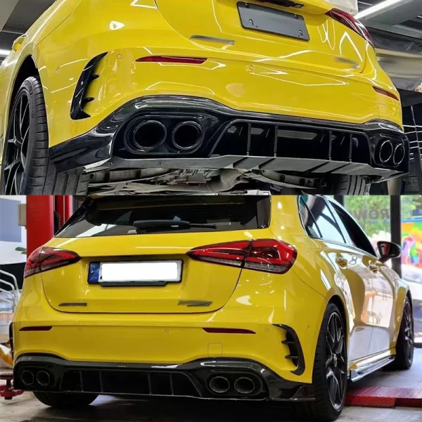 PAK Style Carbon Fiber Body Kits Rear Diffuser Rear Bumper Lip for Mercedes Benz A-Class A35 A45 W177 2019-2023 - Image 3