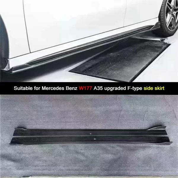 Carbon Fiber Side Skirts for Benz W177 A45 2019-2023 Carbon Fiber Side Lip Spoiler for Mercedes-Benz a Class Side Lip Diffuser - Image 4