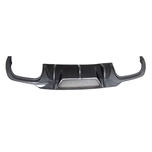 Carbon Fiber Rear Lip Diffuser Spoiler With Grill for Benz C Class W204 C63 AMG 2011-2012 V Style Car Bumper - Image 2
