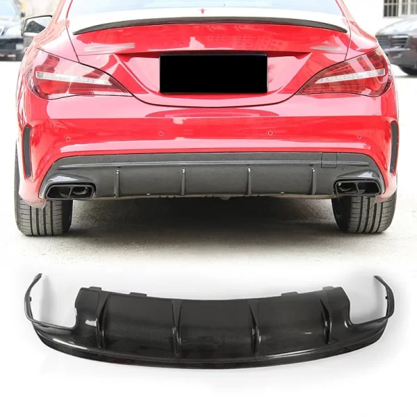 CLA45 Carbon Diffuser for Mercedes-Benz CLA-class W117 Modified AMG Bumper Tail Lip Muffler 2016-2019 - Image 5