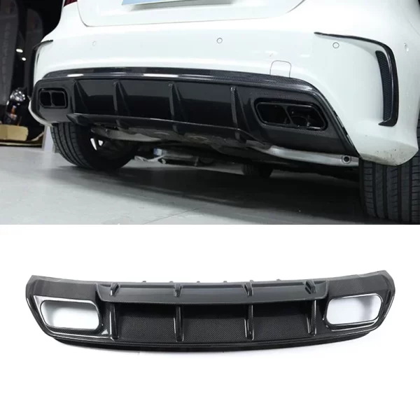 Carbon Fiber Rear Diffuser for Mercedes Benz a Class W176 A250 A260 A45 2016-2019 Bumper Lip Carbon Diffuser Guard - Image 2