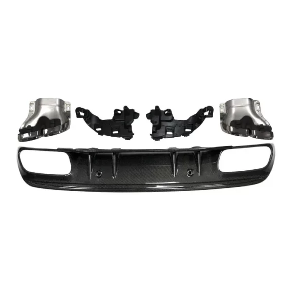 Carbon Fiber C63 Diffuser for Mercedes Benz C-Class W205 Sport C63 Carbon Fiber Bumper Diffuser - Image 2