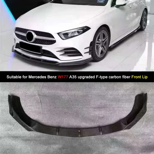 Carbon Fiber Front Lip for Mercedes Benz a Class W177 A200L A35 A45 2019-2023 Bodykit Diffuser Exterior Accessory Factory Direct - Image 3