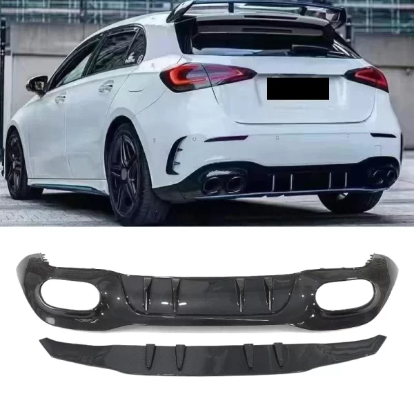 Factory Direct Carbon Fiber Rear Diffuser for Mercedes Benz a CLASS W177 Upgrade to A35 AMG Style - Image 4